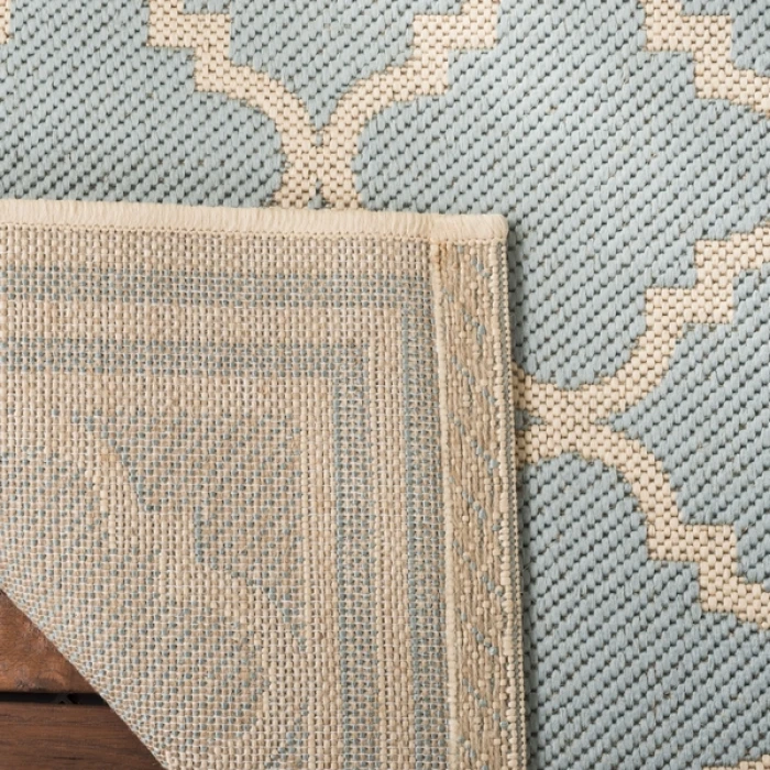 Safavieh Beach House BHS121 Aqua / Cream 2'-2" X 8' Runner Area Rug