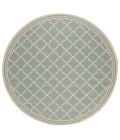 Safavieh Beach House BHS121 Aqua / Cream 8' X 8' Round Area Rug
