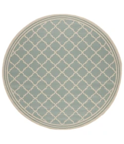 Safavieh Beach House BHS121 Aqua / Cream 8' X 8' Round Area Rug