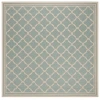 Safavieh Beach House BHS121 Aqua / Cream 6'-7" X 6'-7" Square Area Rug