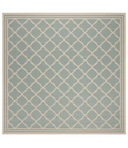 Safavieh Beach House BHS121 Aqua / Cream 4' X 4' Square Area Rug