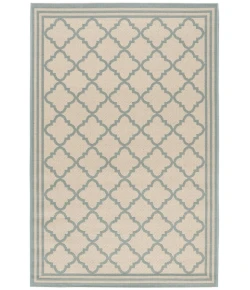 Safavieh Beach House BHS121 Cream / Aqua 5'-3" X 7'-6" Rectangle Area Rug