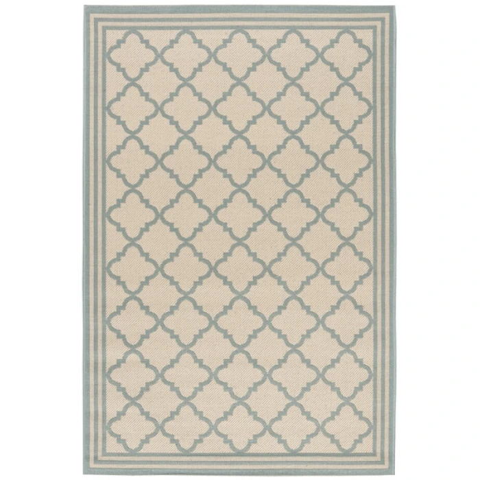 Safavieh Beach House BHS121 Cream / Aqua 2'-2" X 6' Runner Area Rug