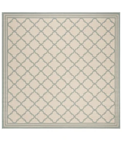 Safavieh Beach House BHS121 Cream / Aqua 8' X 8' Square Area Rug