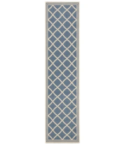 Safavieh Beach House BHS121 Blue / Creme 2'-2" X 12' Runner Area Rug