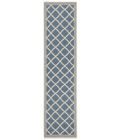 Safavieh Beach House BHS121 Blue / Creme 2'-2" X 12' Runner Area Rug
