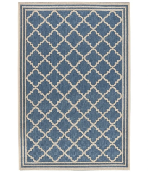 Safavieh Beach House BHS121 Blue / Creme 4' X 6' Rectangle Area Rug