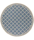 Safavieh Beach House BHS121 Blue / Creme 4' X 4' Round Area Rug