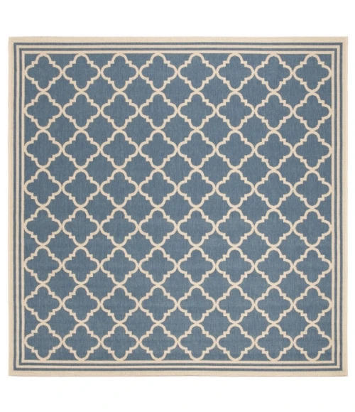 Safavieh Beach House BHS121 Blue / Creme 6'-7" X 6'-7" Square Area Rug