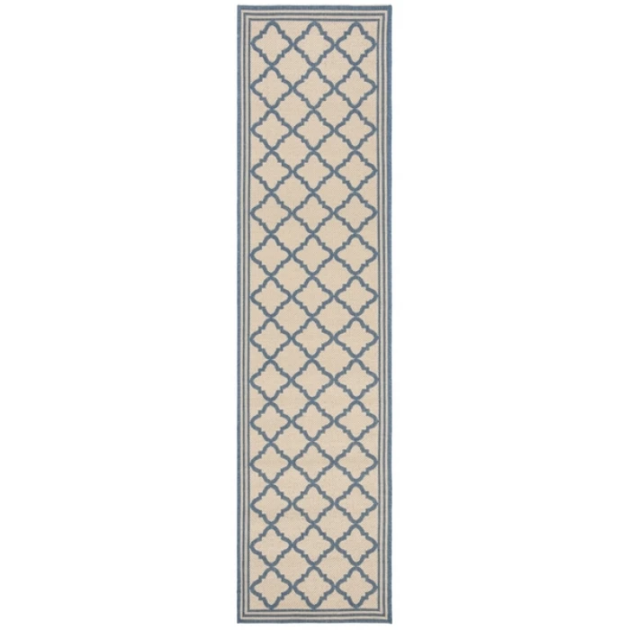 Safavieh Beach House BHS121 Cream / Blue 2'-2" X 10' Runner Area Rug