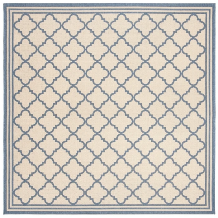 Safavieh Beach House BHS121 Cream / Blue 6'-7" X 6'-7" Square Area Rug