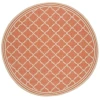 Safavieh Beach House BHS121 Rust / Creme 4' X 4' Round Area Rug