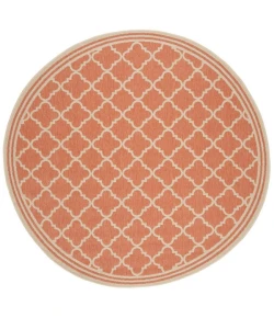 Safavieh Beach House BHS121 Rust / Creme 4' X 4' Round Area Rug