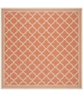 Safavieh Beach House BHS121 Rust / Creme 6'-7" X 6'-7" Square Area Rug