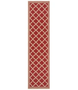 Safavieh Beach House BHS121 Red / Creme 2'-2" X 10' Runner Area Rug