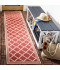 Safavieh Beach House BHS121 Red / Creme 2'-2" X 10' Runner Area Rug