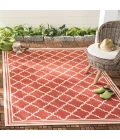 Safavieh Beach House BHS121 Red / Creme 6'-7" X 6'-7" Square Area Rug