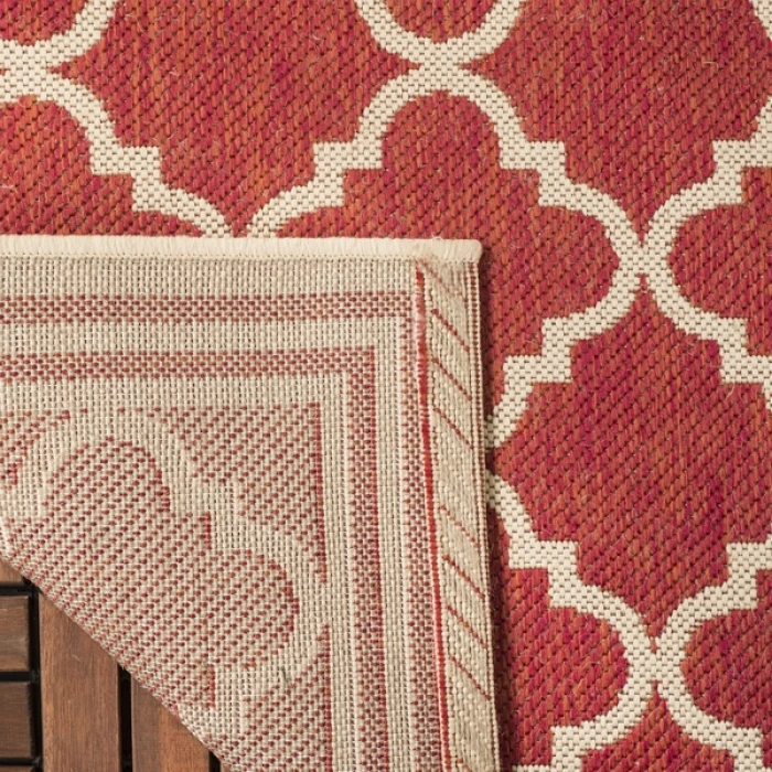 Safavieh Beach House BHS121 Red / Creme 2'-2" X 10' Runner Area Rug