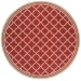Safavieh Beach House BHS121 Red / Creme 6'-7" X 6'-7" Round Area Rug