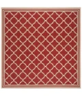 Safavieh Beach House BHS121 Red / Creme 6'-7" X 6'-7" Square Area Rug