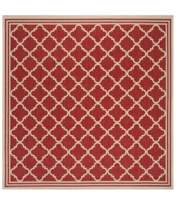 Safavieh Beach House BHS121 Red / Creme 6'-7" X 6'-7" Square Area Rug