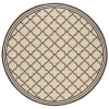 Safavieh Beach House BHS121 Creme / Brown 8' X 8' Round Area Rug