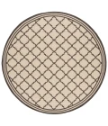 Safavieh Beach House BHS121 Creme / Brown 8' X 8' Round Area Rug