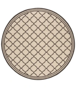 Safavieh Beach House BHS121 Creme / Brown 4' X 4' Round Area Rug