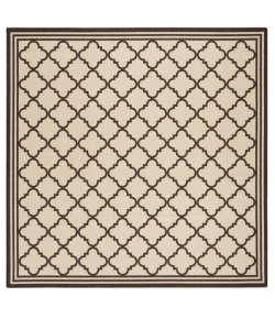 Safavieh Beach House BHS121 Creme / Brown 6'-7" X 6'-7" Square Area Rug