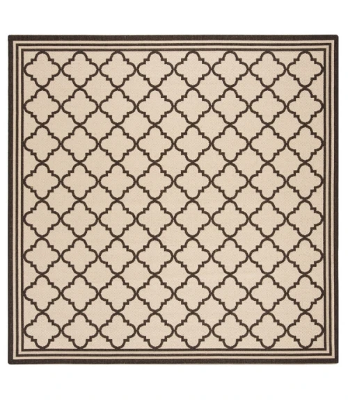 Safavieh Beach House BHS121 Creme / Brown 6'-7" X 6'-7" Square Area Rug