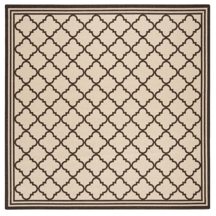 Safavieh Beach House BHS121 Creme / Brown 6'-7" X 6'-7" Square Area Rug