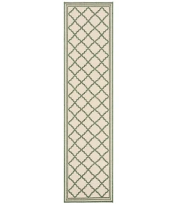 Safavieh Beach House BHS121 Cream / Green 2'-2" X 12' Runner Area Rug