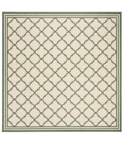 Safavieh Beach House BHS121 Cream / Green 6'-7" X 6'-7" Square Area Rug