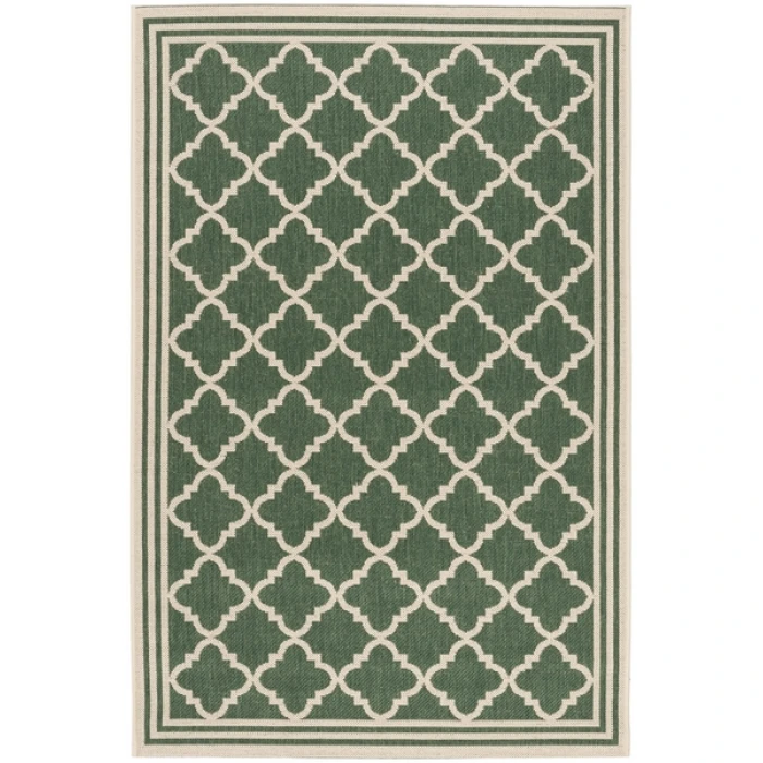 Safavieh Beach House BHS121 Green / Creme 2'-2" X 4' Accent Area Rug