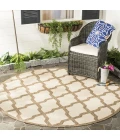 Safavieh Beach House BHS122 Cream / Beige 6'-7" X 6'-7" Round Area Rug