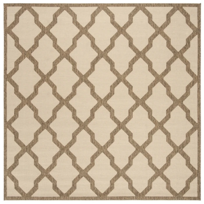 Safavieh Beach House BHS122 Cream / Beige 6'-7" X 6'-7" Square Area Rug