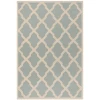 Safavieh Beach House BHS122 Aqua / Cream 5'-3" X 7'-6" Rectangle Area Rug
