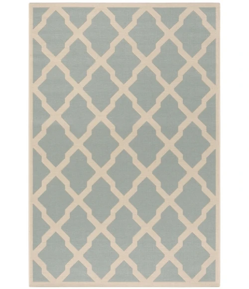 Safavieh Beach House BHS122 Aqua / Cream 5'-3" X 7'-6" Rectangle Area Rug