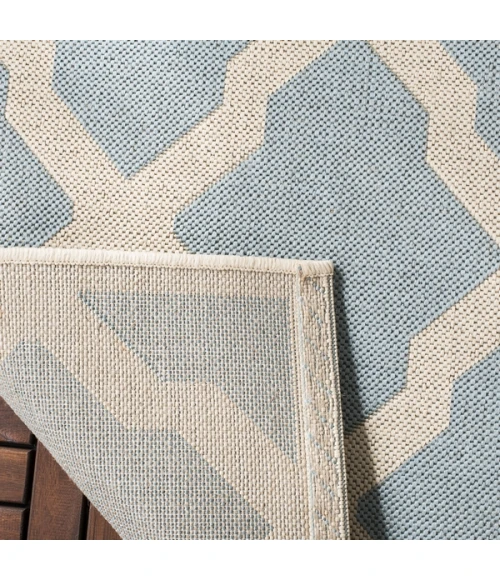 Safavieh Beach House BHS122 Aqua / Cream 2'-2" X 8' Runner Area Rug