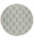 Safavieh Beach House BHS122 Aqua / Cream 6'-7" X 6'-7" Round Area Rug