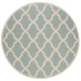 Safavieh Beach House BHS122 Aqua / Cream 6'-7" X 6'-7" Round Area Rug