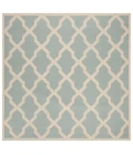 Safavieh Beach House BHS122 Aqua / Cream 6'-7" X 6'-7" Square Area Rug