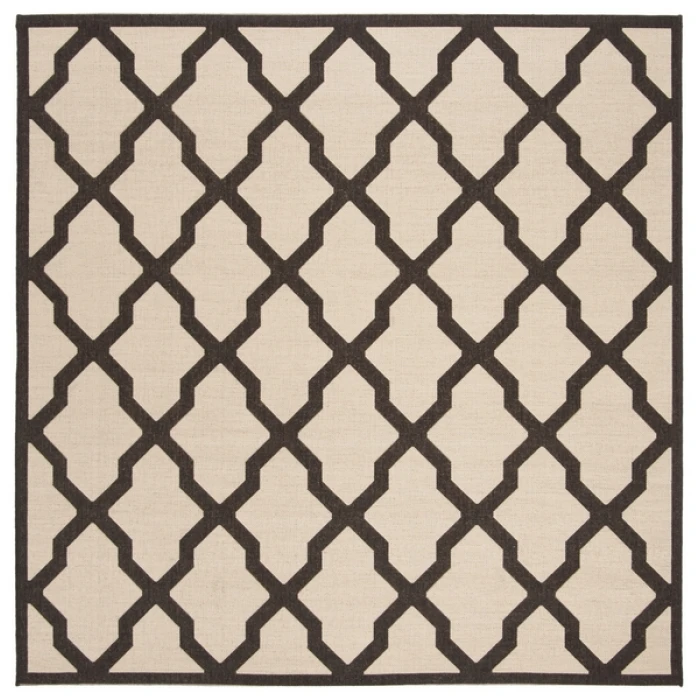 Safavieh Beach House BHS122 Creme / Brown 6'-7" X 6'-7" Square Area Rug
