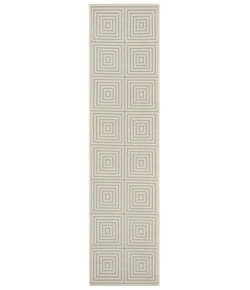 Safavieh Beach House BHS123 Cream / Aqua 2'-2" X 10' Runner Area Rug