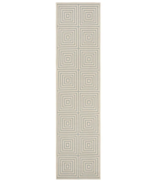 Safavieh Beach House BHS123 Cream / Aqua 2'-2" X 10' Runner Area Rug