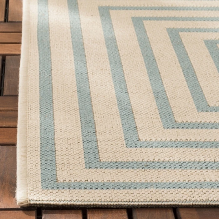 Safavieh Beach House BHS123 Cream / Aqua 2'-2" X 10' Runner Area Rug