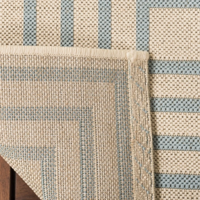 Safavieh Beach House BHS123 Cream / Aqua 2'-2" X 10' Runner Area Rug