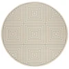 Safavieh Beach House BHS123 Cream / Aqua 6'-7" X 6'-7" Round Area Rug