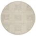 Safavieh Beach House BHS123 Cream / Aqua 6'-7" X 6'-7" Round Area Rug