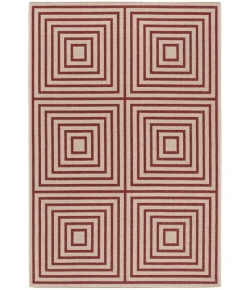 Safavieh Beach House BHS123 Red / Creme 3' X 5' Rectangle Area Rug